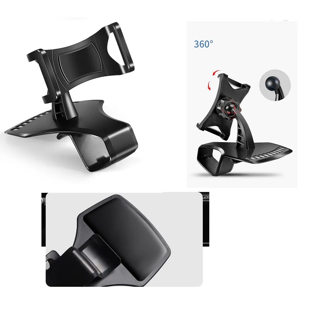 3 in 1 Car GPS Smartphone Holder: Dashboard / Visor Clamp   AC Grid Clip for Sharp R1 - Black