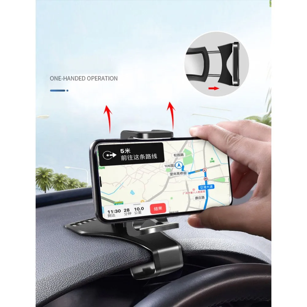 3 in 1 Car GPS Smartphone Holder: Dashboard / Visor Clamp   AC Grid Clip for Sharp R1 - Black