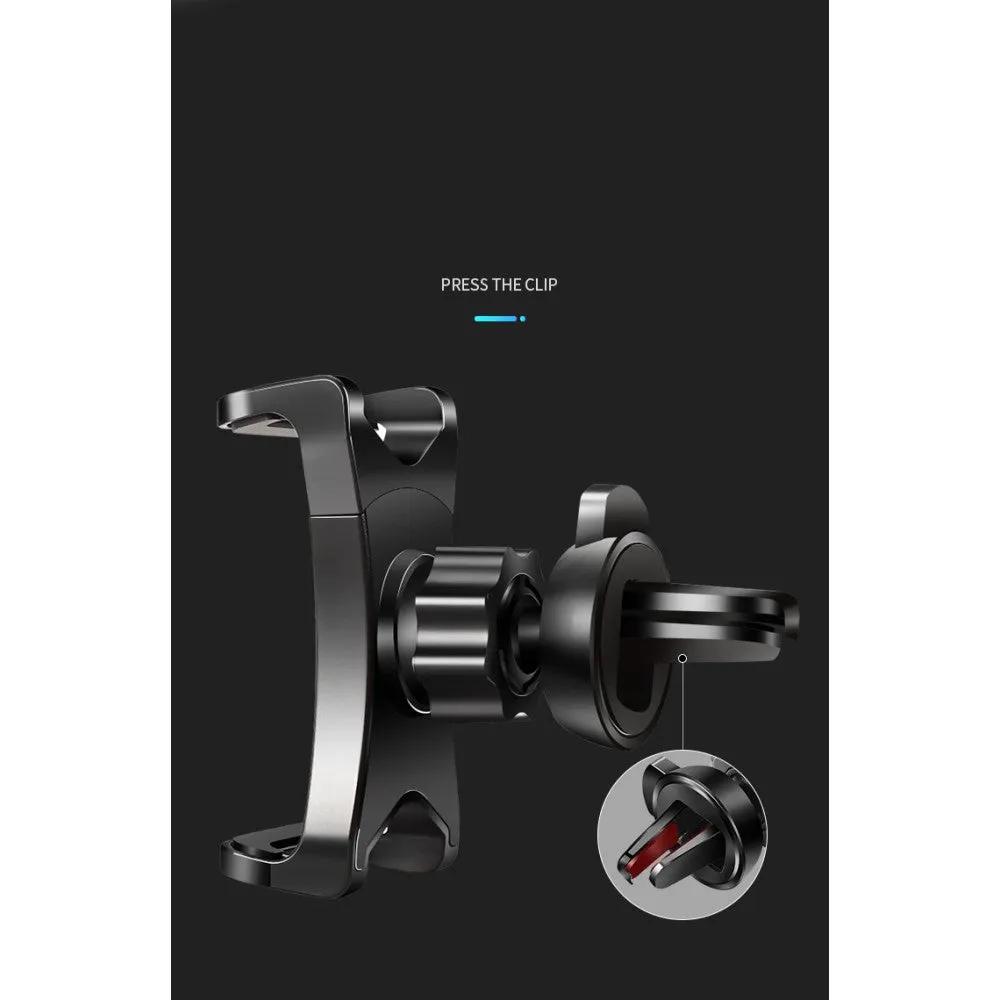 3 in 1 Car GPS Smartphone Holder: Dashboard / Visor Clamp   AC Grid Clip for Sharp R1 - Black