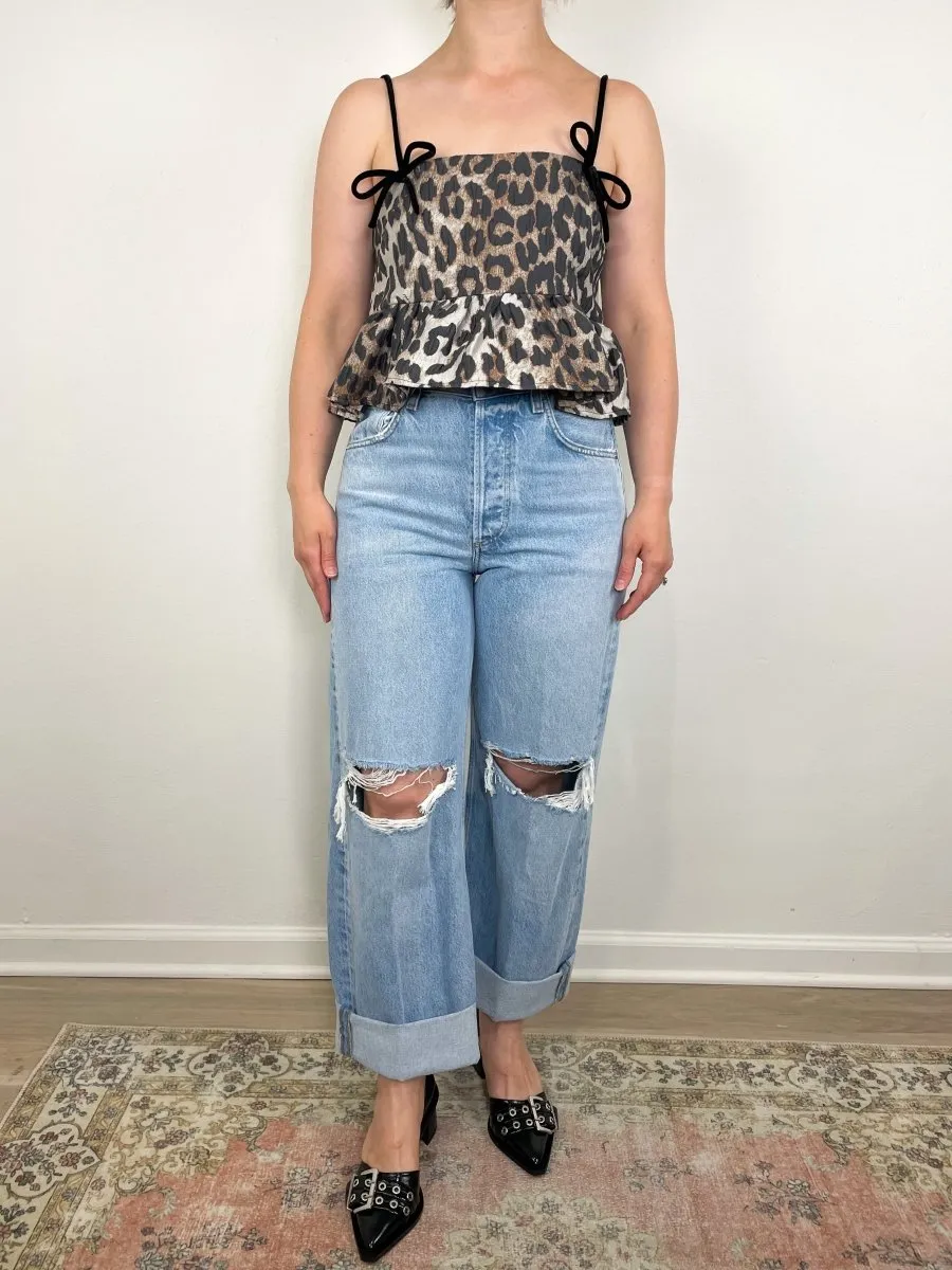 3D Jacquard Top in Leopard