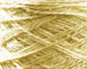 Artisan Style Ecru Yarn with Soft Woolly Texture - 1.25 Lbs Cone - Ivory Pale Neutral 1980s Fiber Art Spiral Twist - Lightweight Woolen