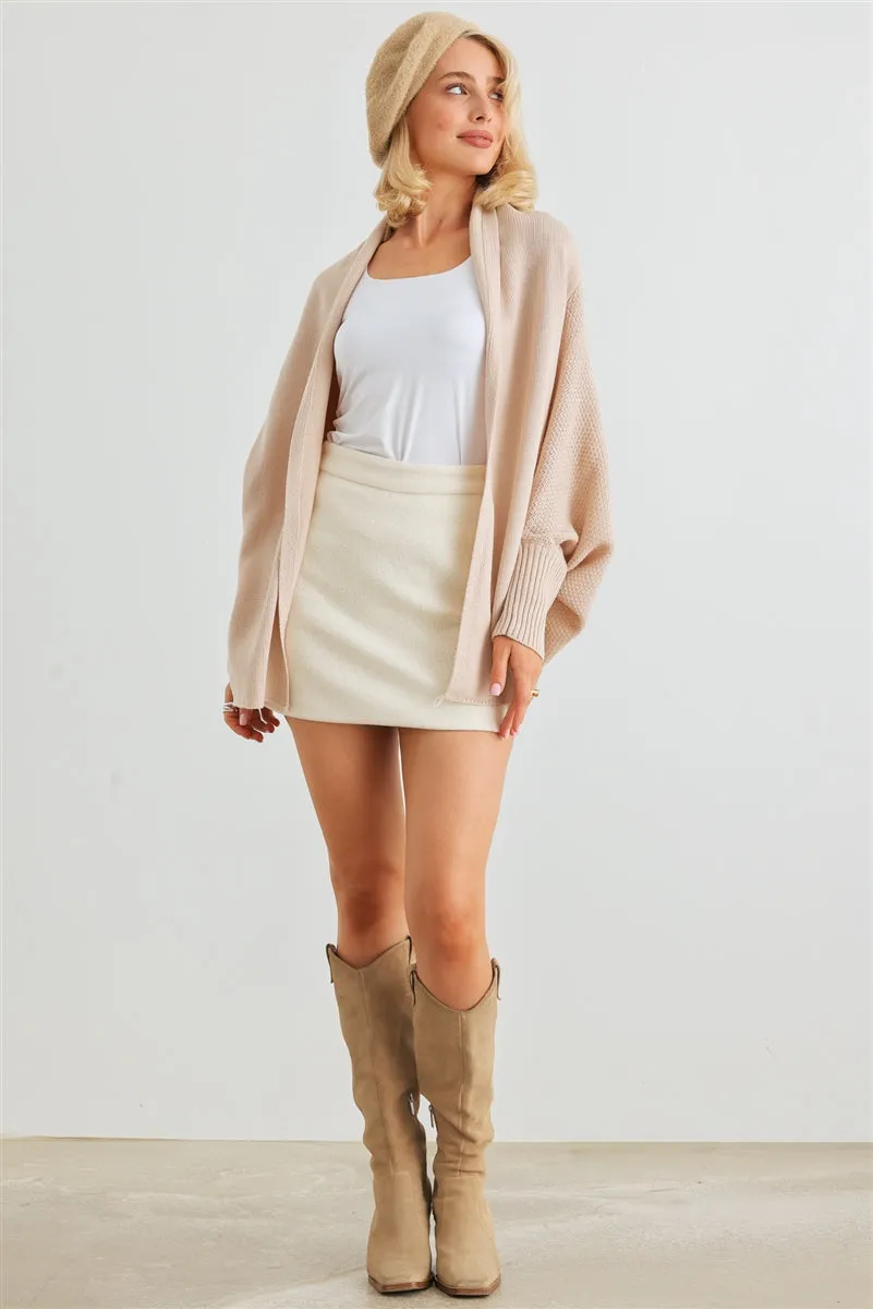 BATWING SLEEVE OPEN CARDIGAN TOP