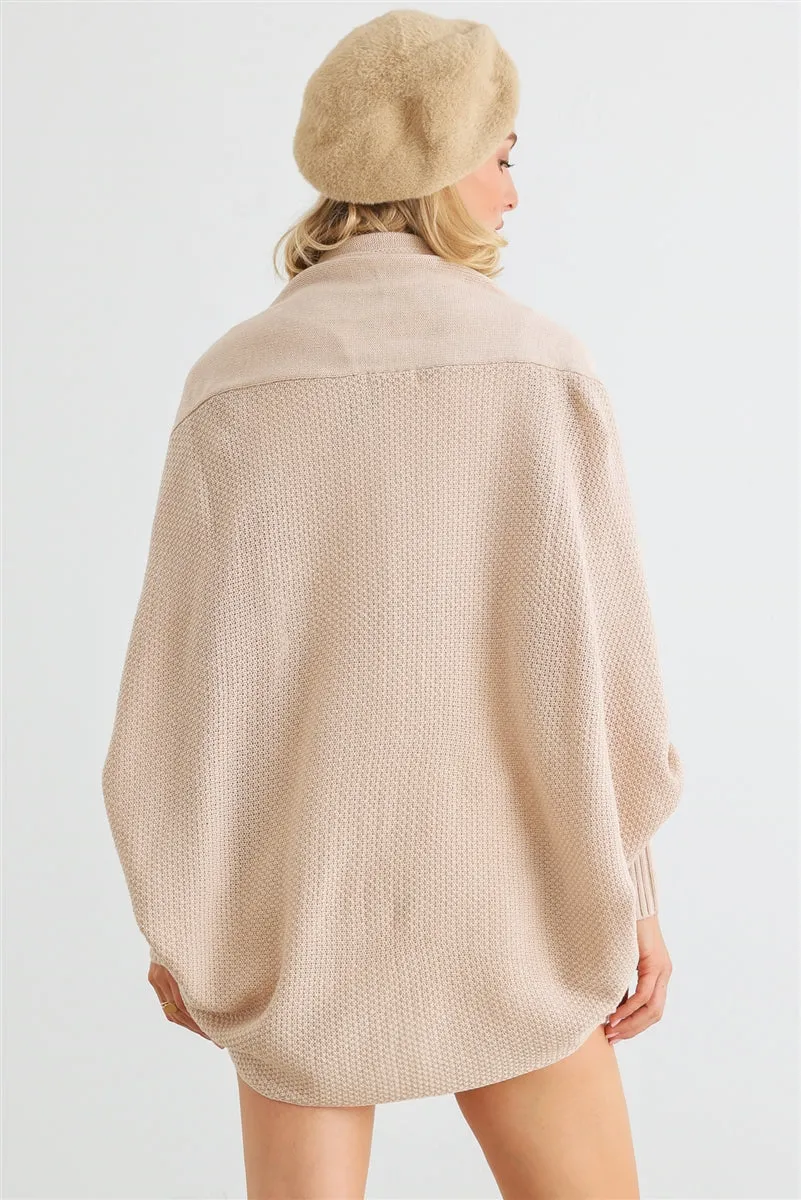 BATWING SLEEVE OPEN CARDIGAN TOP