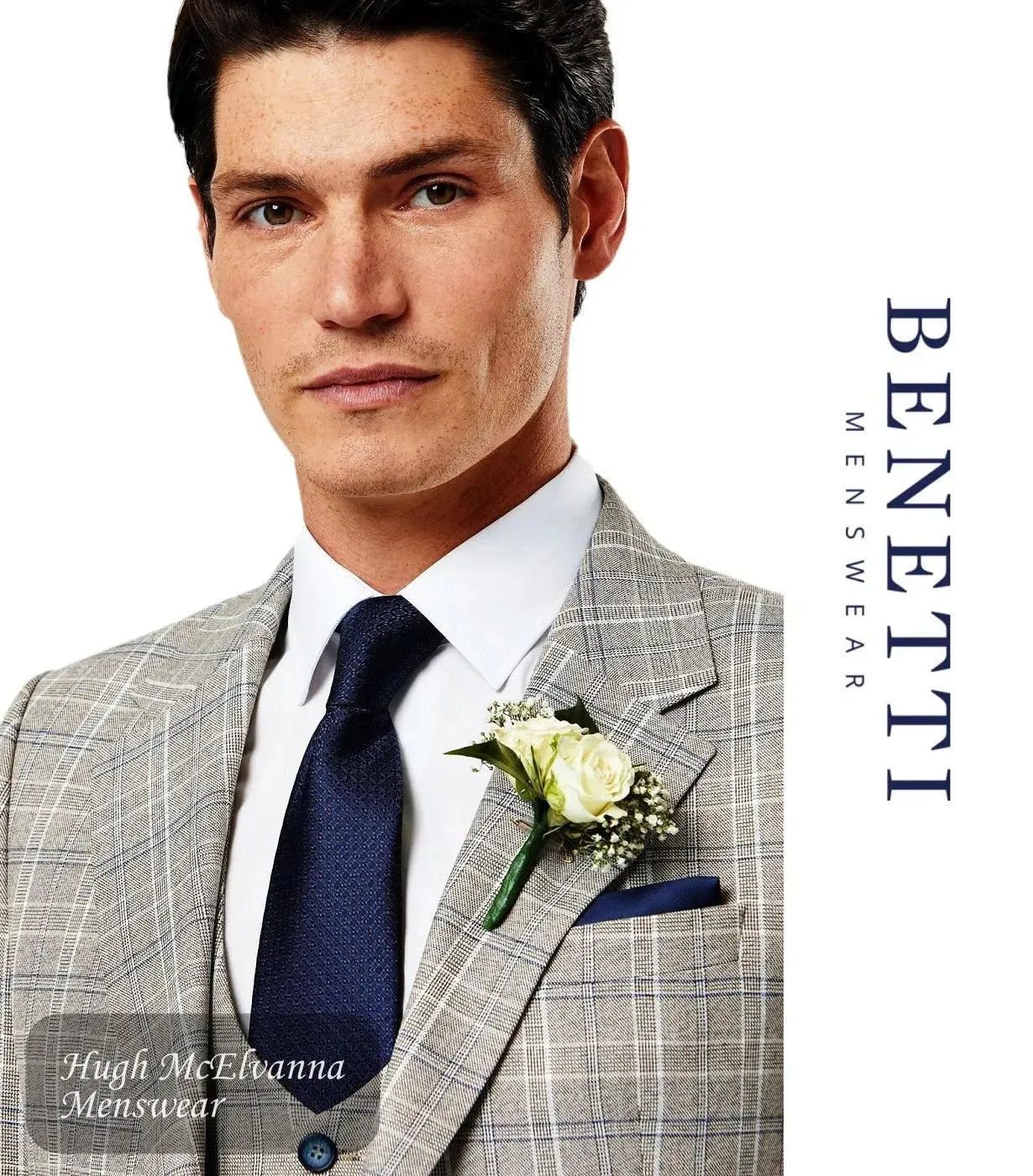 Benetti Suit Jacket 'CHARLES' Fawn Check COMFORT FIT