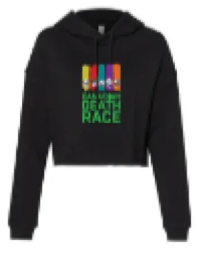 Canadian Death Race Ladies Cropped Lightweight Hoodie w/ Skull Stripes (Black) - Women's