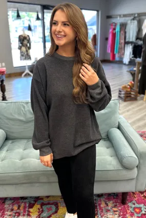 CHANDLER Oversized Charcoal Top