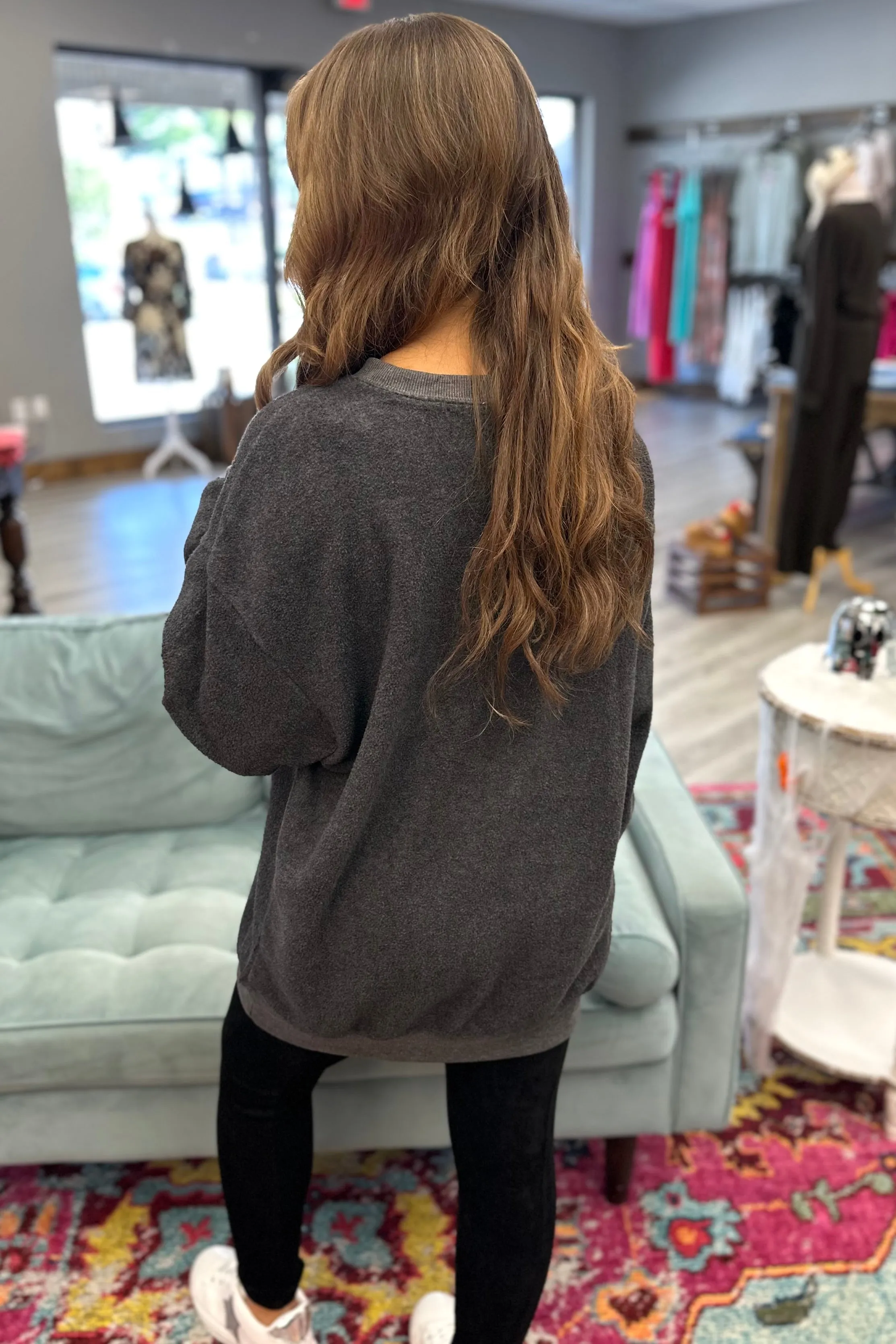 CHANDLER Oversized Charcoal Top