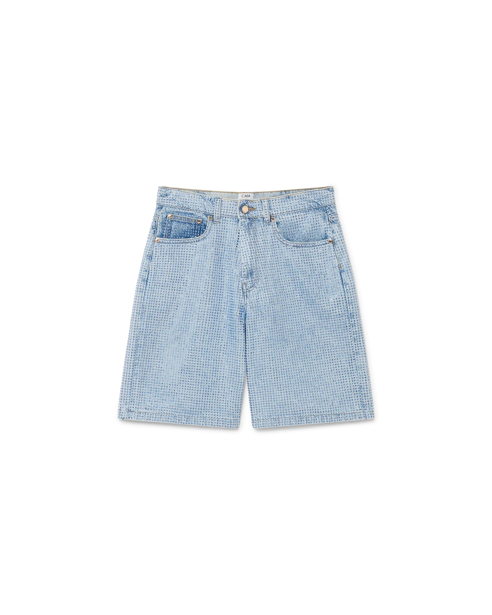 Crystal Embellished Denim Shorts