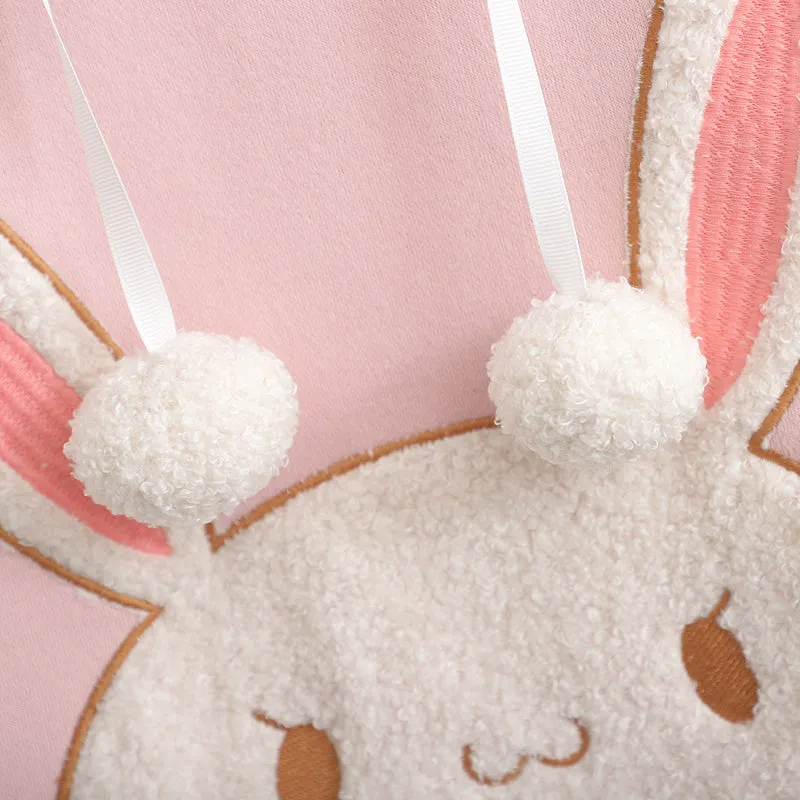 Cuddle-worthy Chic: Harajuku Bunny Ear Plush Letter Hooded Sweatshirt - Your Cozy Cute Haven! 🐰💖