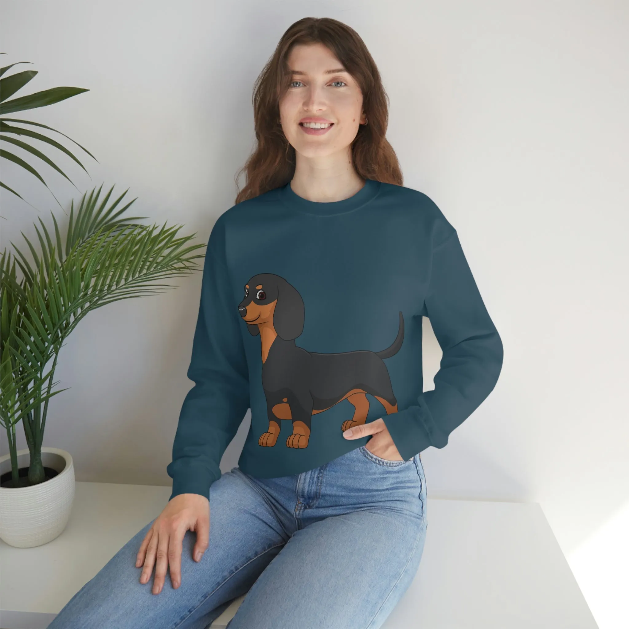 Dachshund Unisex Heavy Blend™ Crewneck Sweatshirt, S - 2XL, 14 Colors, Cotton/Polyester, Medium Fabric, FREE Shipping, Made in USA!!