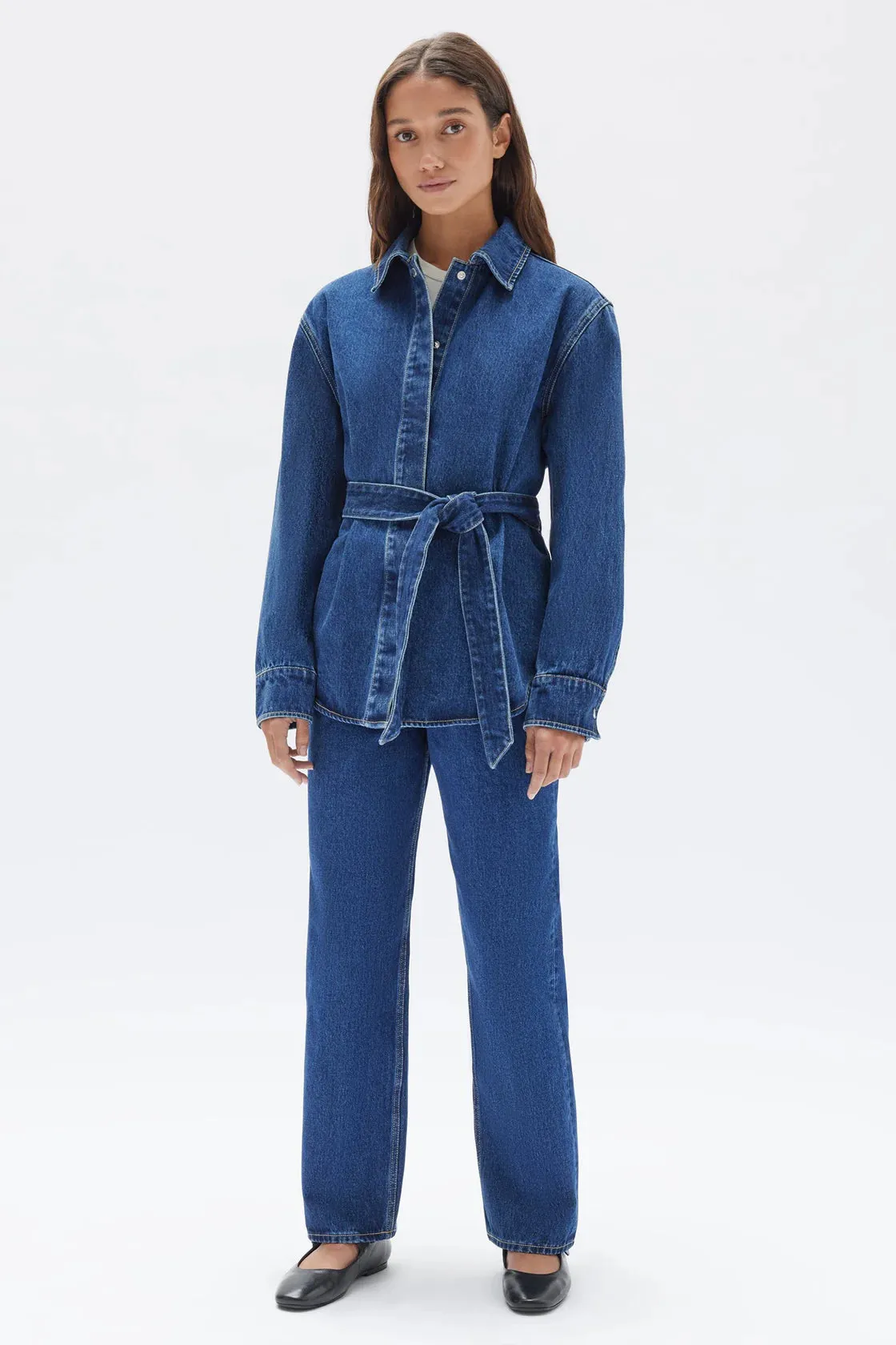 DENIM BELTED JACKET | BLUE HERITAGE