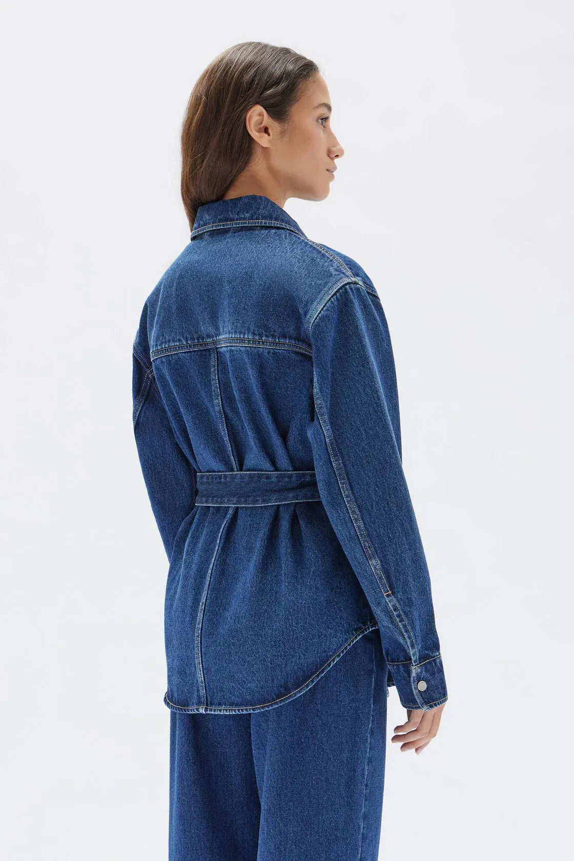 DENIM BELTED JACKET | BLUE HERITAGE