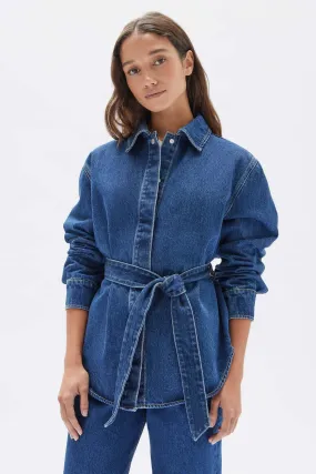 DENIM BELTED JACKET | BLUE HERITAGE