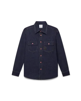 Denim shirt with logo embroidery