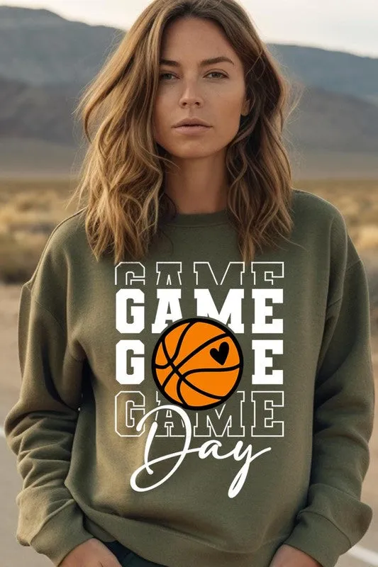 Game Day Basketball Graphic Fleece Sweatshirts