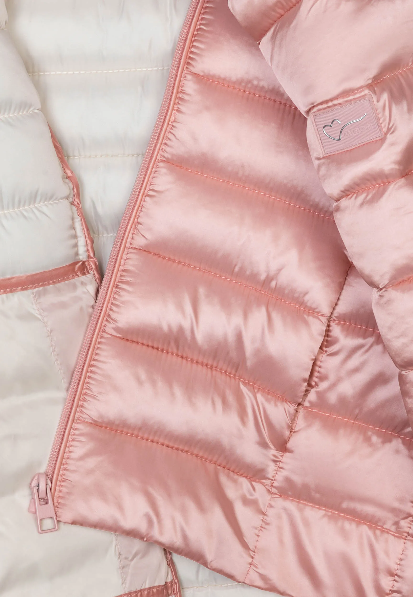 Girls Lightweight Pink Puffer Coat