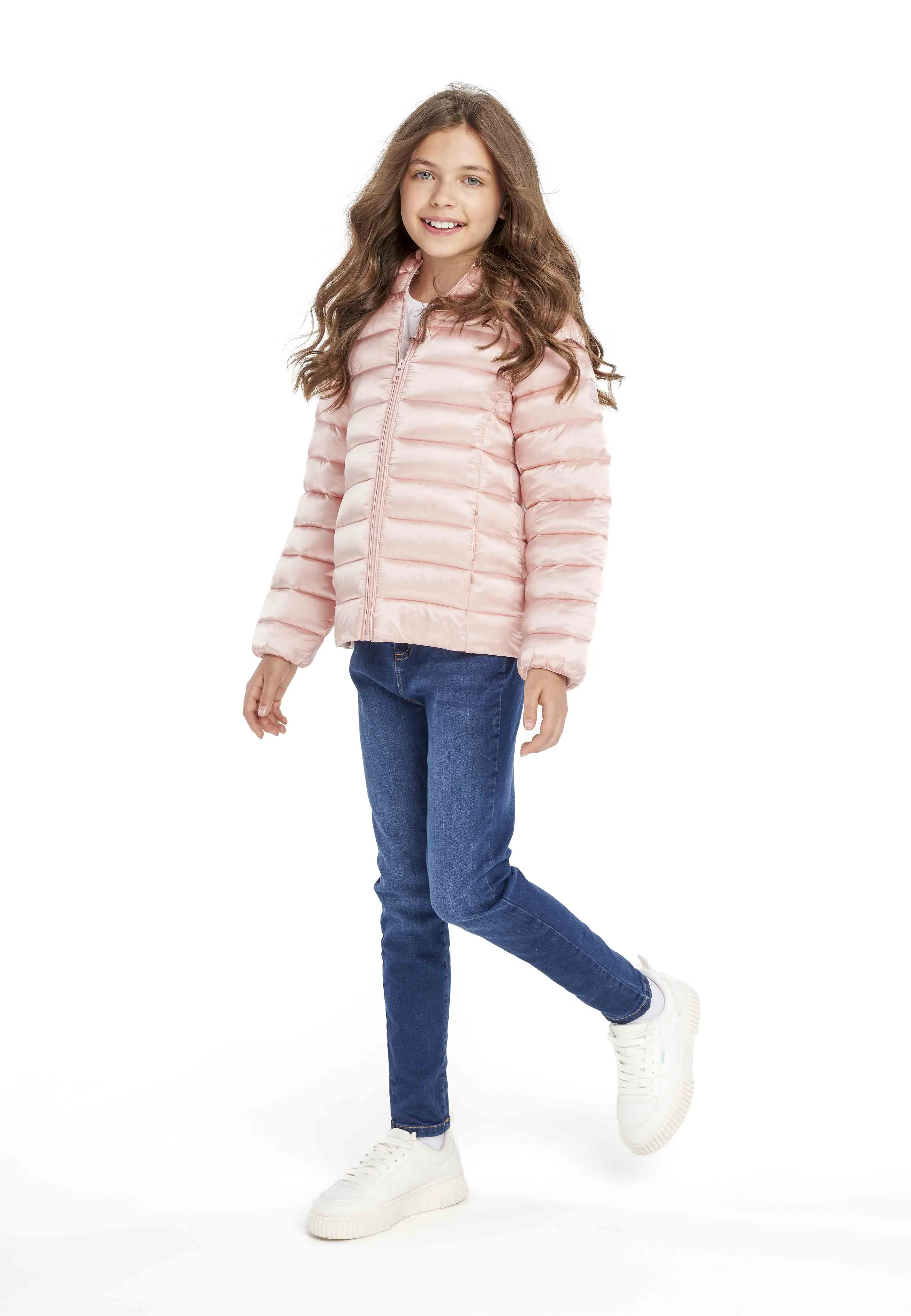 Girls Lightweight Pink Puffer Coat