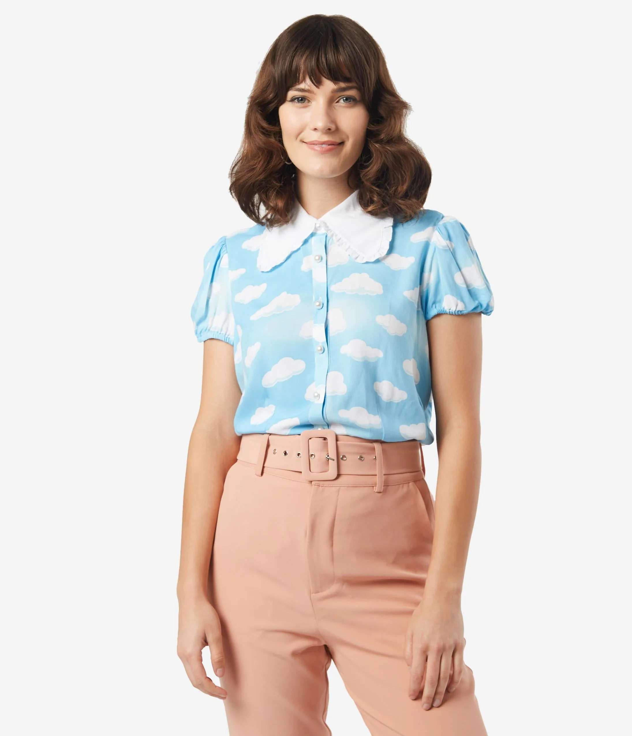 Hell Bunny 1950s Cloudy Sky Daydream Blouse