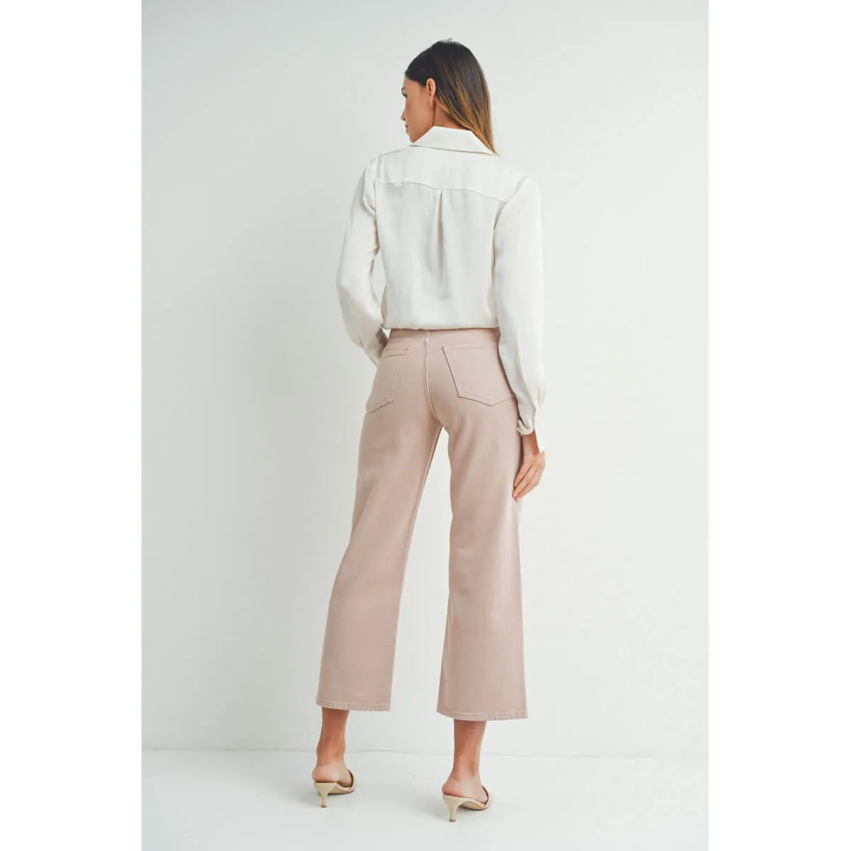 High Rise Slim Wide-Leg Jeans