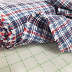 Irish 100% Pure Linen Blue and Red Plaid Spence Bryson Linen Woven 197 GSM- by the yard Irish 100% Pure Linen Blue and Red Plaid Spence Bryson Linen Woven 197 GSM- by the yard