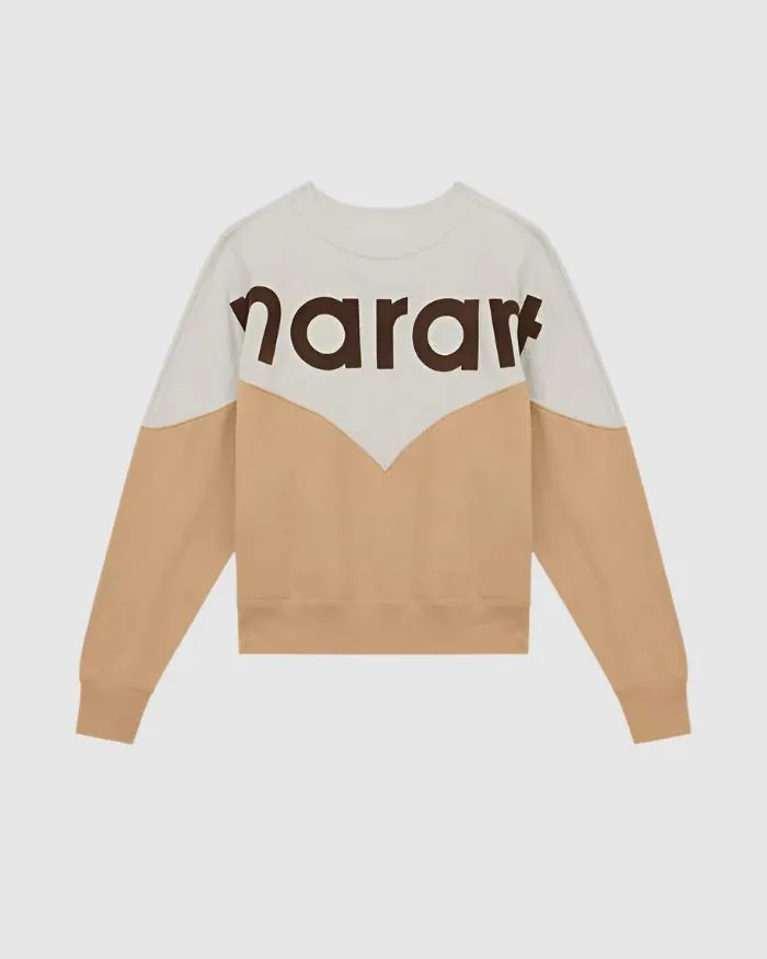 Isabel Marant Houston Sweat Shirt in Ecru and Camel