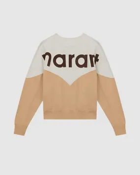 Isabel Marant Houston Sweat Shirt in Ecru and Camel