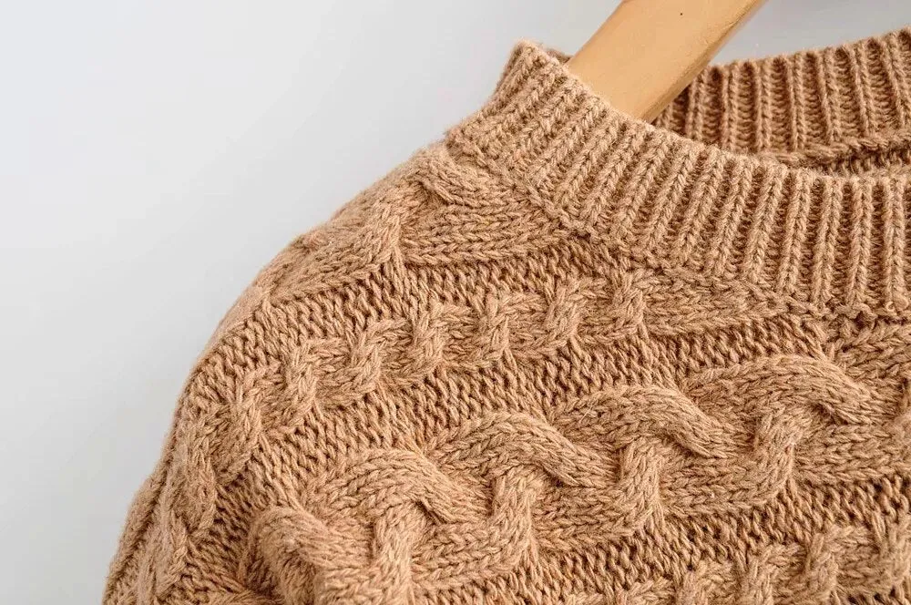 KNITTED BRAIDED SWEATER