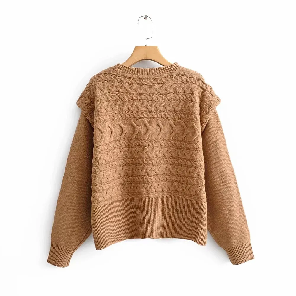 KNITTED BRAIDED SWEATER