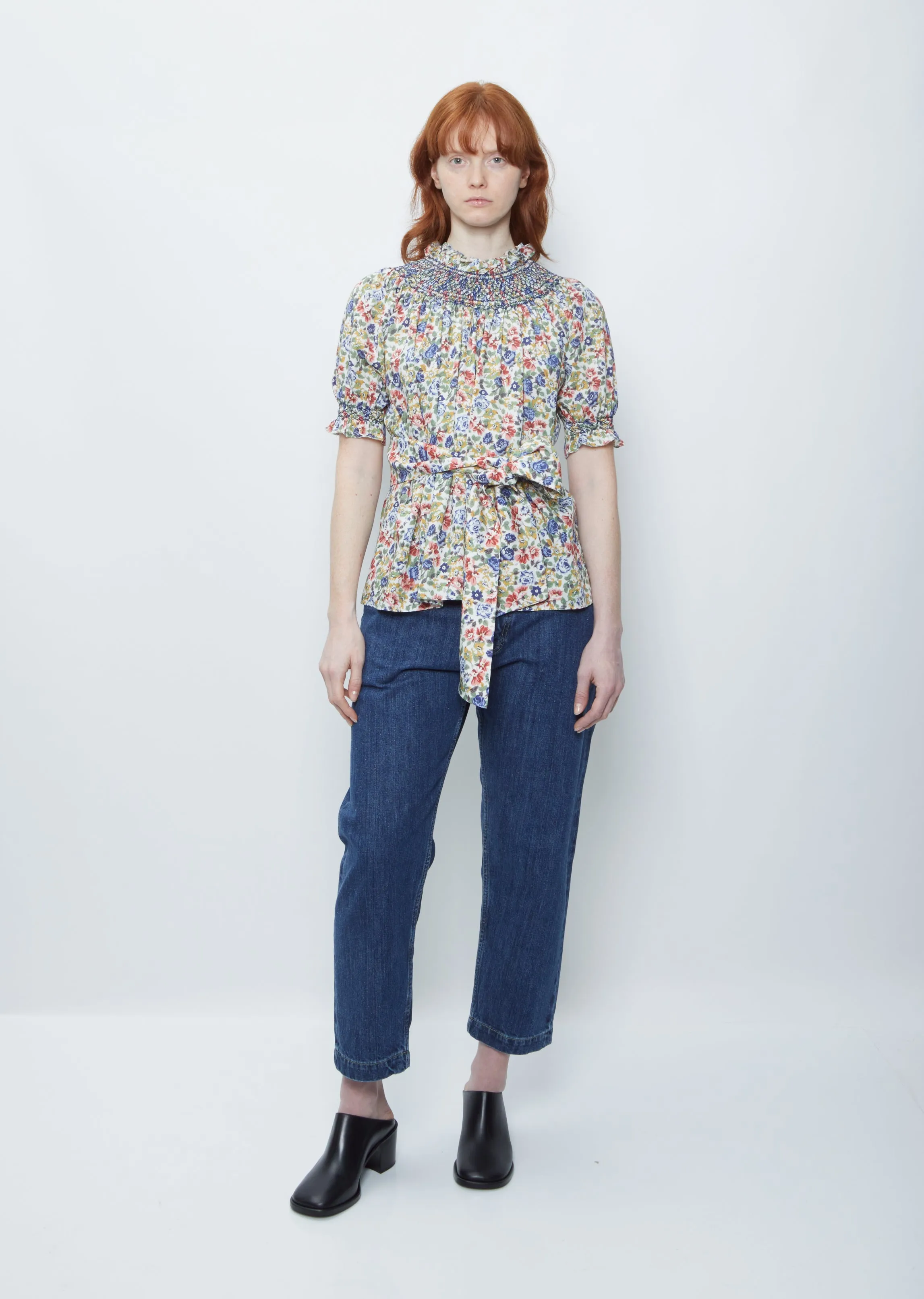 Maria Shirt — Roses in Blue