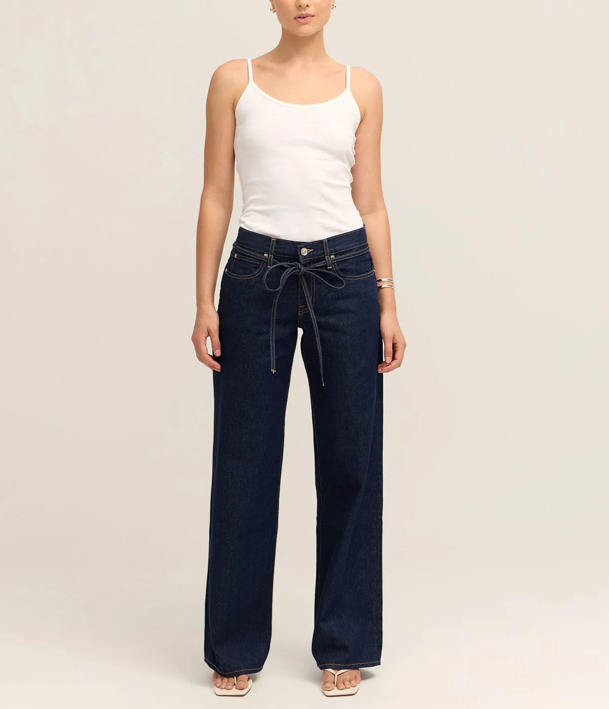 Mica Belted Relaxed Jean in Midnight Mile