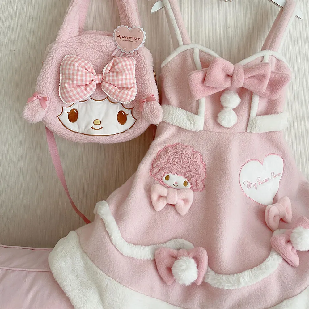My Sweet Piano Woolen JSK Dress with Pompom Bowknot