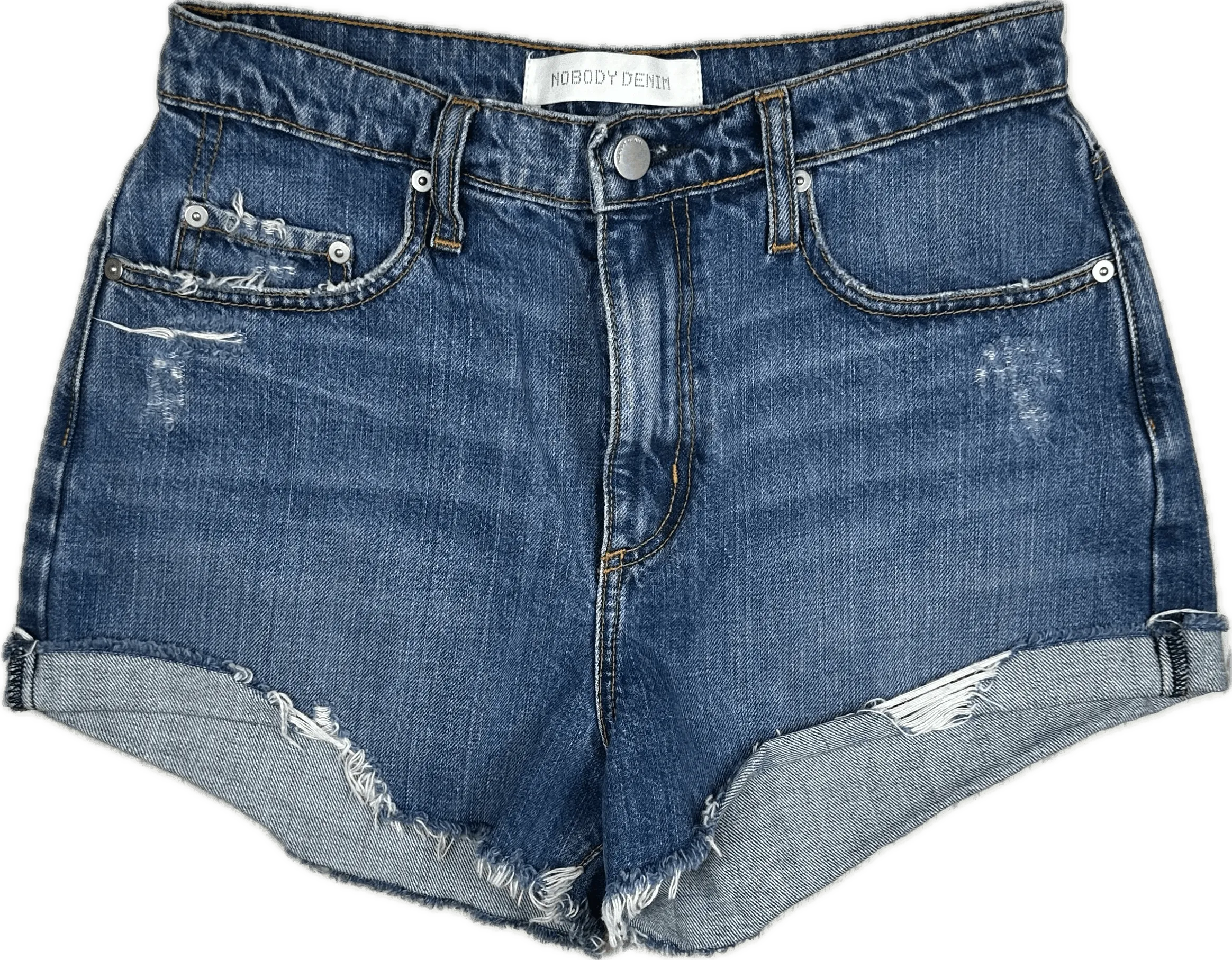 Nobody 'Skyline Short Fray' High Relaxed Shorts - Size 26