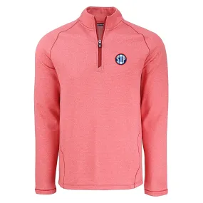 Peshastin Eco Fleece Half Zip Mens Heather Red Pullover- SIP Logo