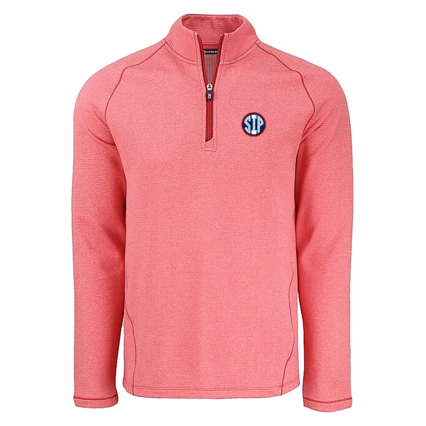 Peshastin Eco Fleece Half Zip Mens Heather Red Pullover- SIP Logo