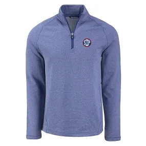 Peshastin Eco Fleece Half Zip Mens Tour Blue Pullover- SIP Logo