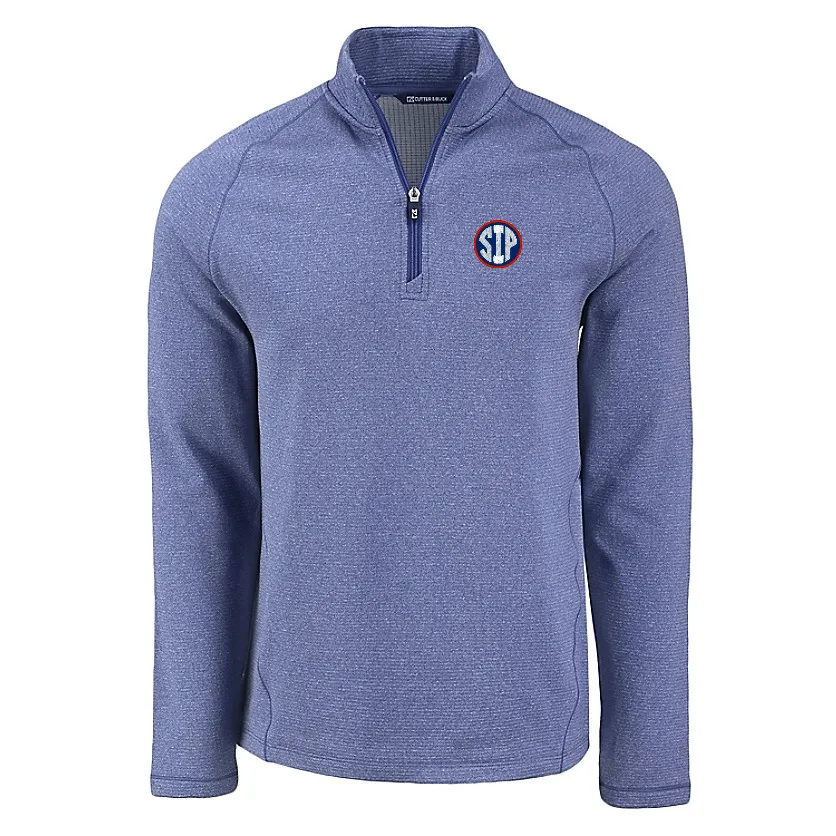 Peshastin Eco Fleece Half Zip Mens Tour Blue Pullover- SIP Logo