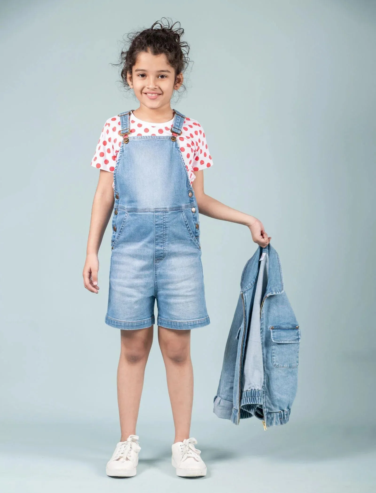 Premium Denim Jacket and Dungaree with T'shirt Combo Set