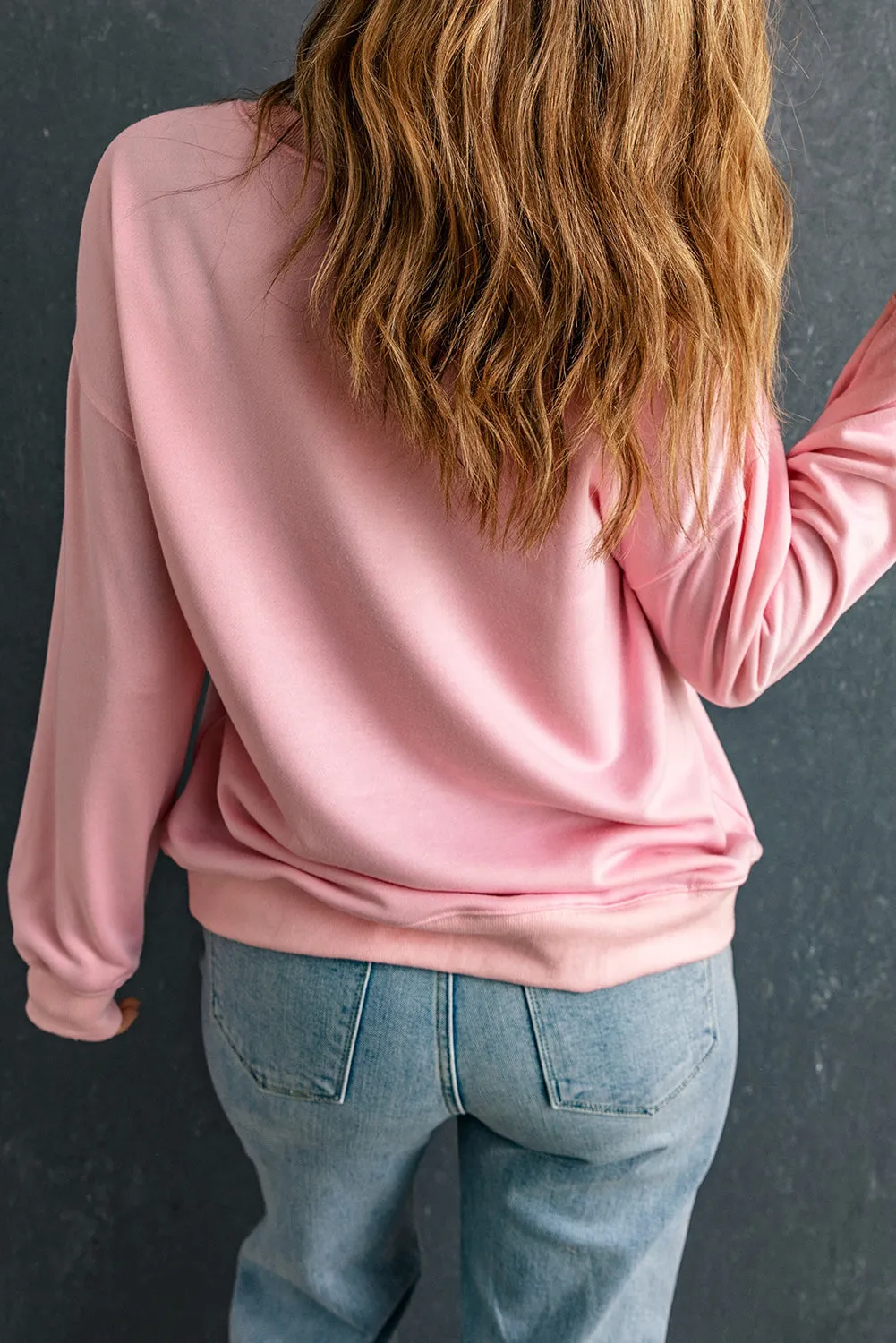 Solid Crewneck Pullover Sweatshirt