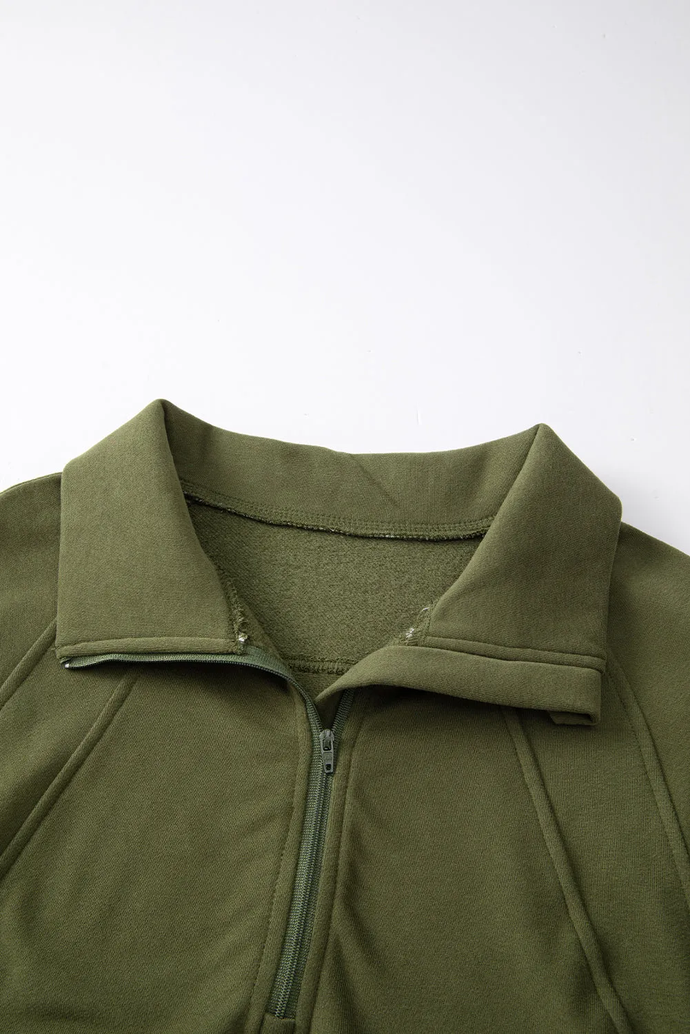 Stand Collar Thumbhole Sweatshirt
