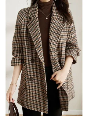 Vintage Houndstooth Woolen Blazer
