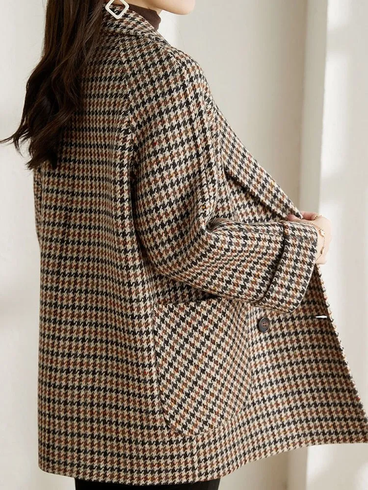Vintage Houndstooth Woolen Blazer