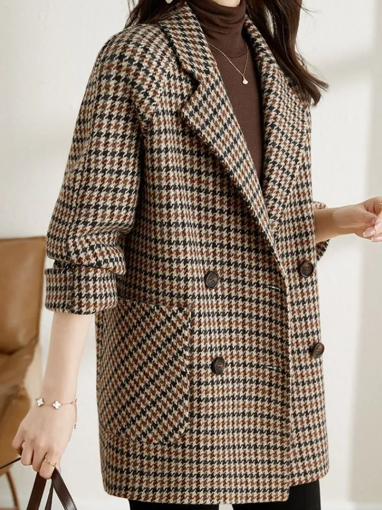 Vintage Houndstooth Woolen Blazer