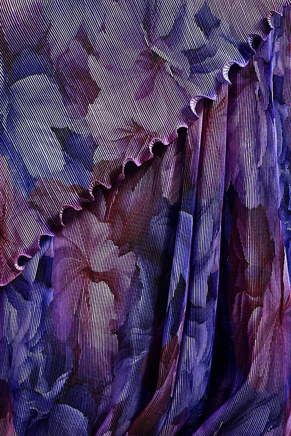 Violet Pure Satin Silk Pure Hand work Ready to wear Saree