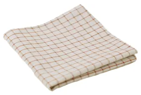 White / Crimson Red Gingham Pocket Square - [2017 Spring]