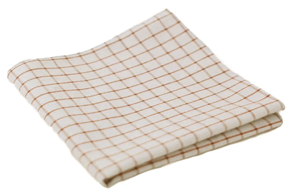 White / Crimson Red Gingham Pocket Square - [2017 Spring]