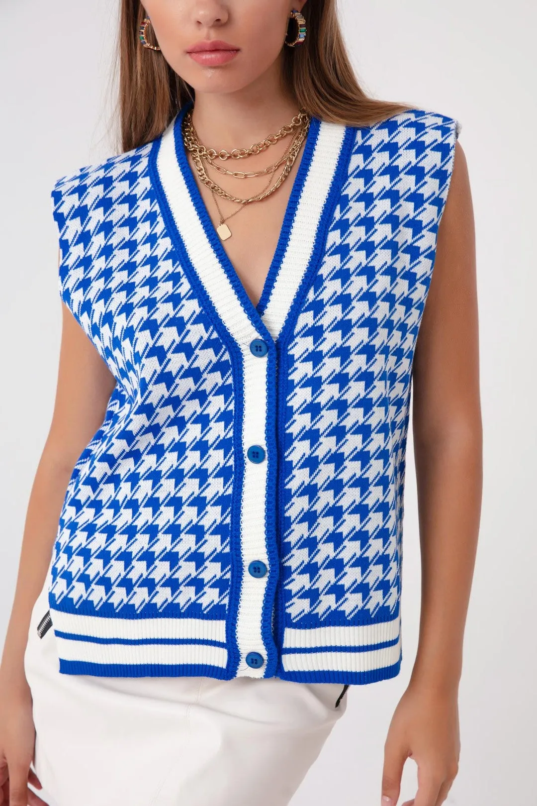 Women'S Coat Patterned Knitwear Vest