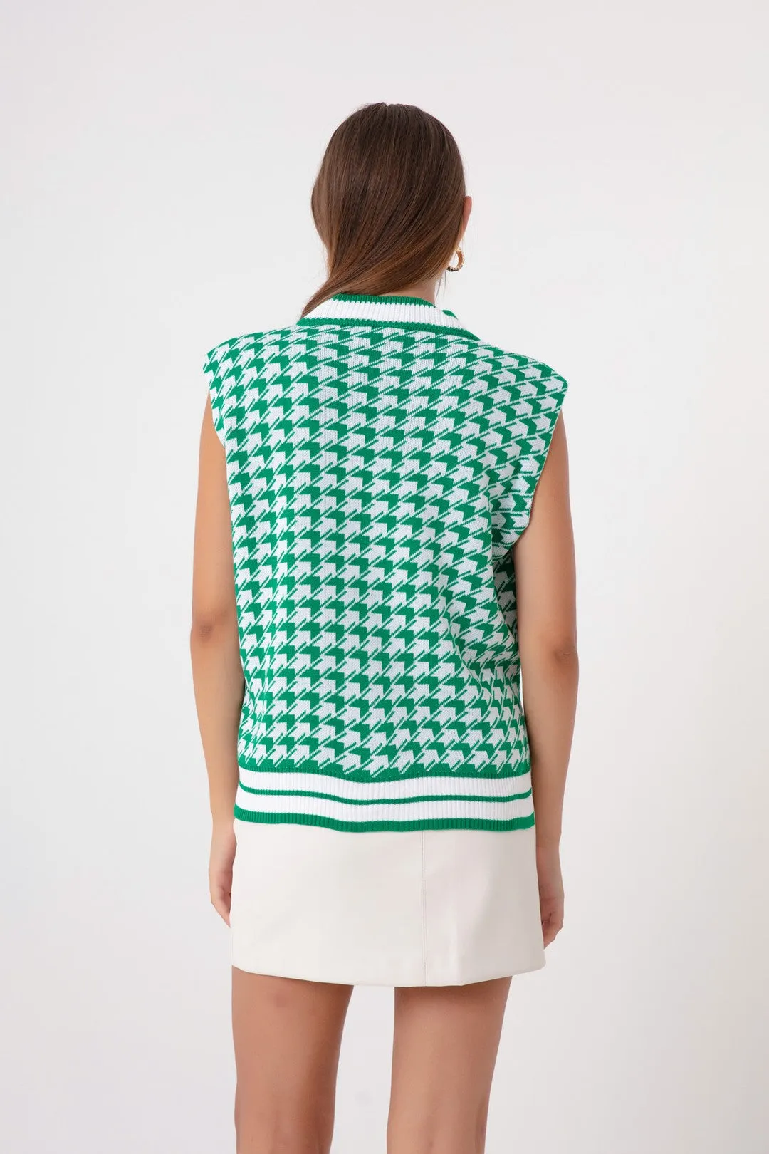Women'S Coat Patterned Knitwear Vest