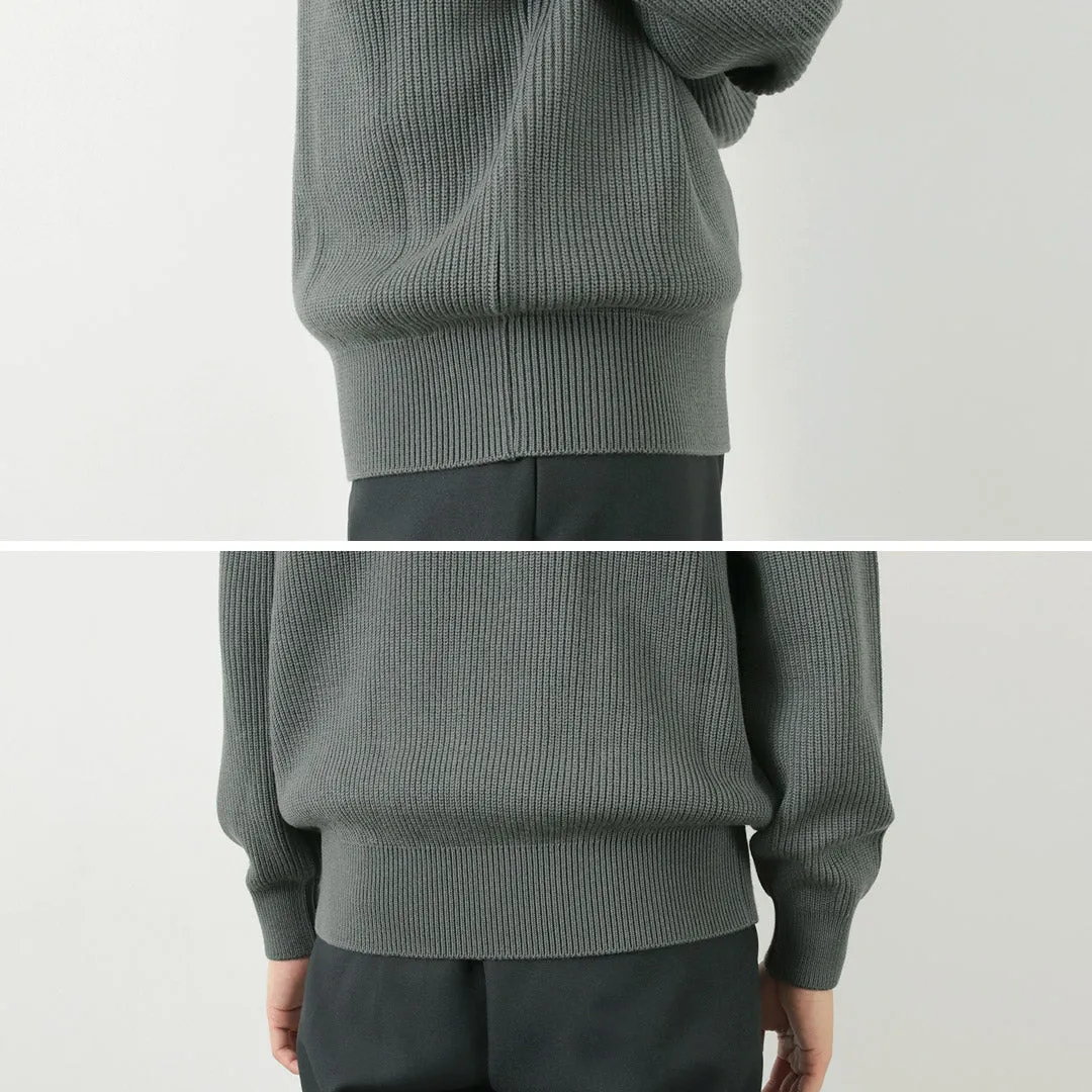 YONETOMI NEW BASIC / Extra Fine Wool Ribbed Knit Pullover