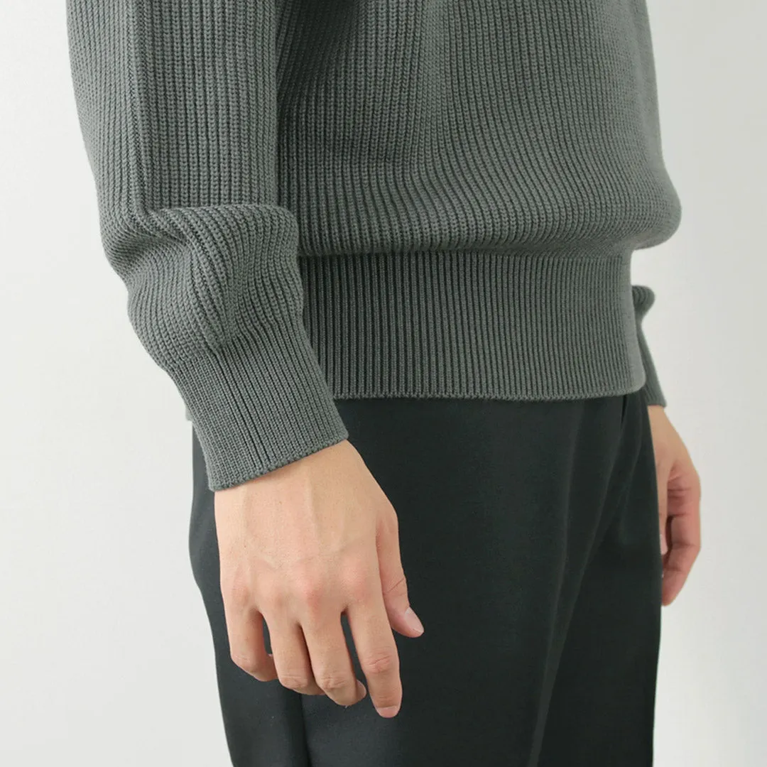 YONETOMI NEW BASIC / Extra Fine Wool Ribbed Knit Pullover